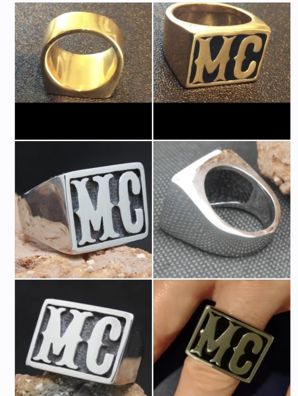 316L Stainless Steel MC Biker Motorcycle Harley Ring Size 8 To 14